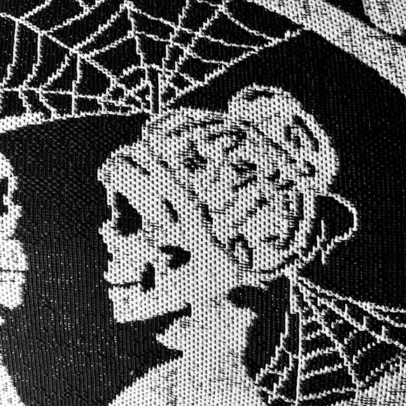 Halloween Victorian Skeleton Couple Throw Pillow - Picture 6 of 11